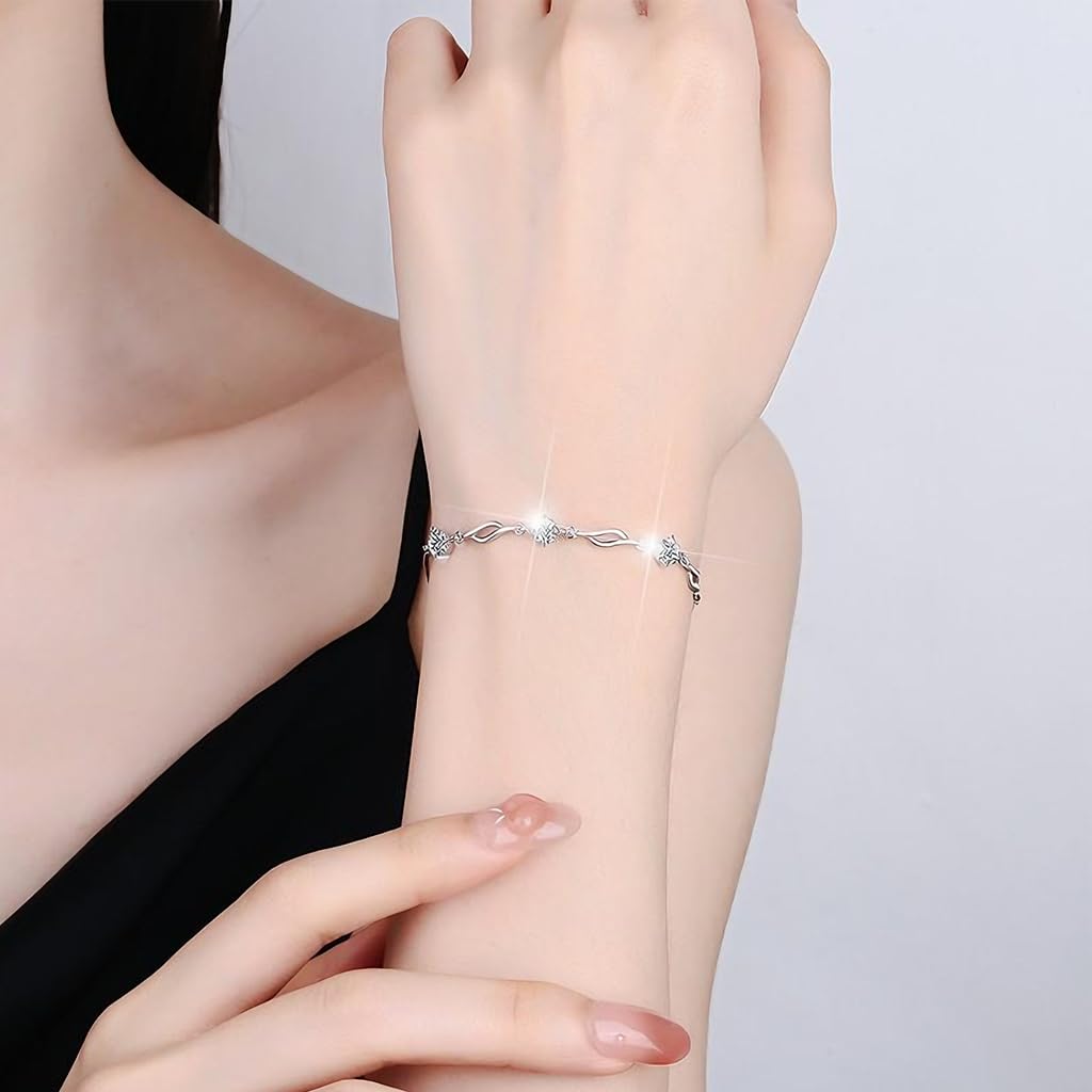Zibuyu Crystal Bracelet for Women featuring Crystal Inlay and 16+4cm Adjustable Chain | Anti-Tarnish Design