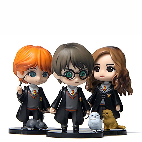 HASTHIP  Harry-Potter Character With Pet Action Figures Toy, Collectible Showpiece, Perfect For Gifting, Showpiece, Home Decor (Height - 10 Cm) - 3 Pieces Set