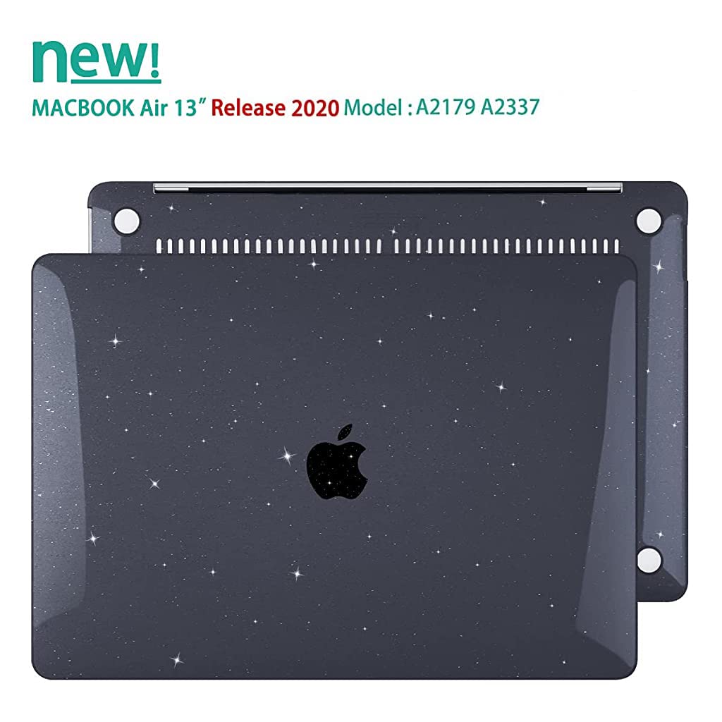 ZORBES Laptop Cover for MacBook Air 13.3 Inch featuring 2 Piece Snap On Shell with Keyboard Case | Clear Black Hard Case and Screen Protector