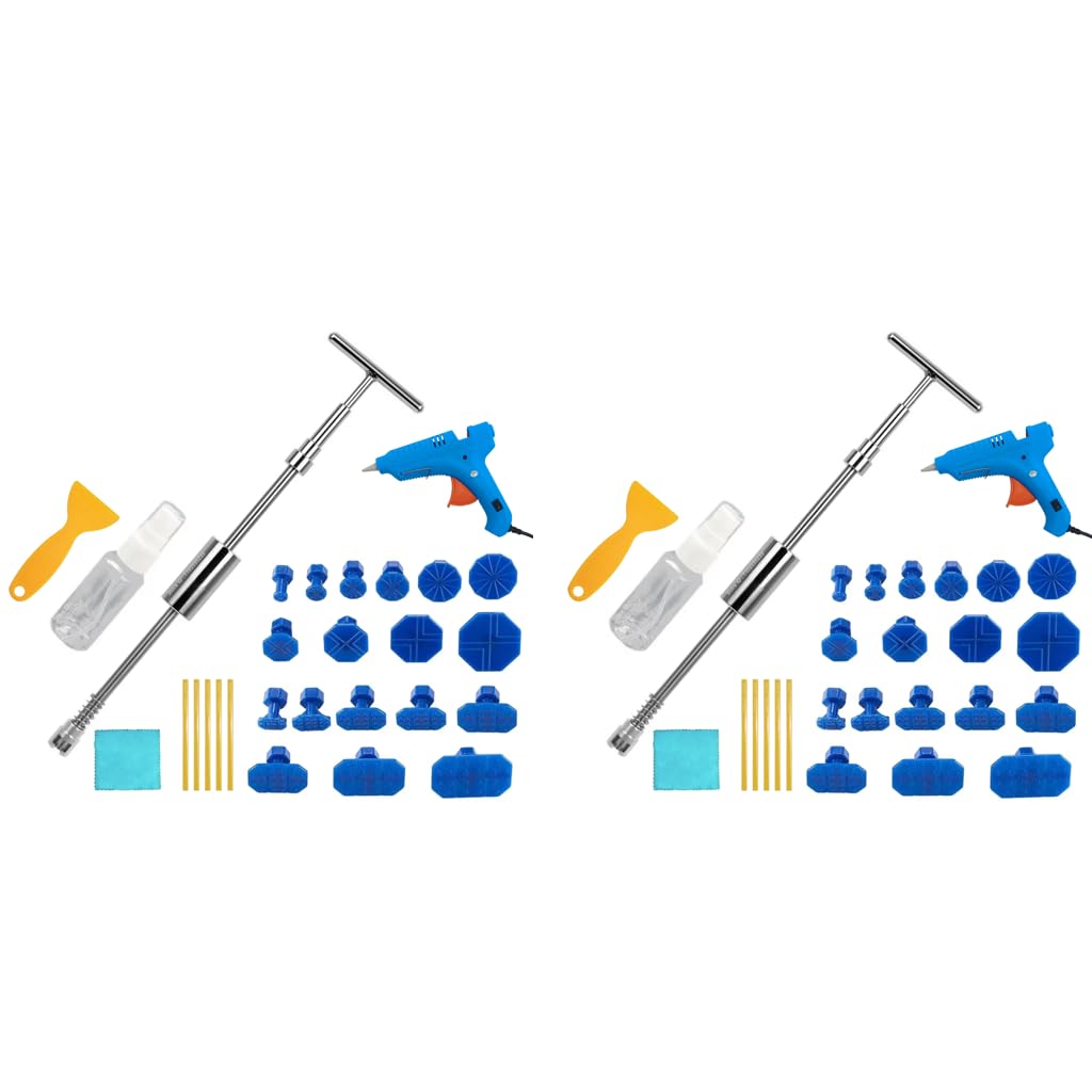 STHIRA Car Dent Repair Tool Kit for Vehicle Dent Removal with 36PCS Pulling Tabs | Includes T Bar Puller and Glue Gun