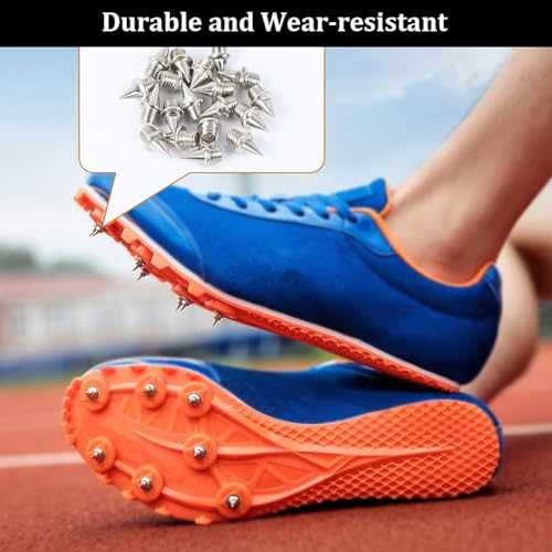 HASTHIP 20pcs Hard Steel Spikes Replacement for Track Spikes 1/4'' Steel Footwear Spikes with Spike Wrench, Ideal for Track Spikes, Field Spikes, Sprint Spikes