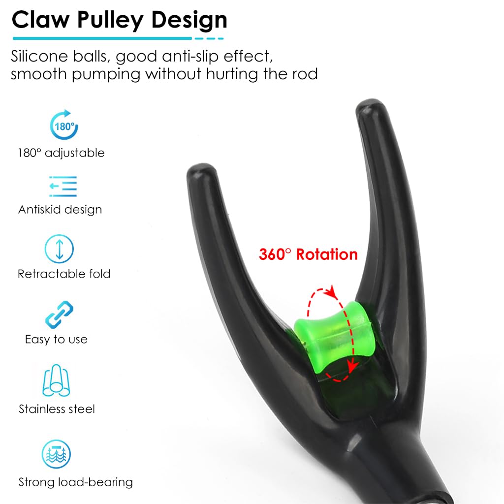 Proberos Fishing Rod Holder 1.7m Retractable Aluminum Stand with Ground Nail Bank Set | Lake Use 2PCS