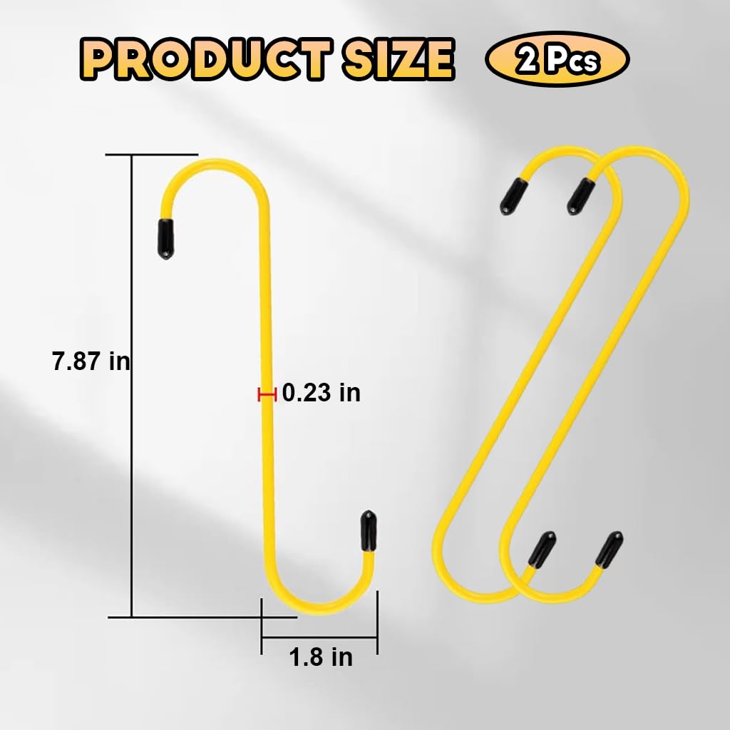 STHIRA Car Brake Caliper Hooks for Safe Brake Line Holding with Rubber Tips 8.07x1.8 in Rust‑Resistant Steel