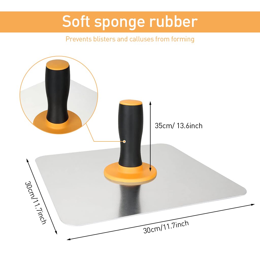 Serplex Aluminium Plastering Hawk for Holding Plaster featuring Rubberized Handle 11.8 x 11.8 in Grooved Surface