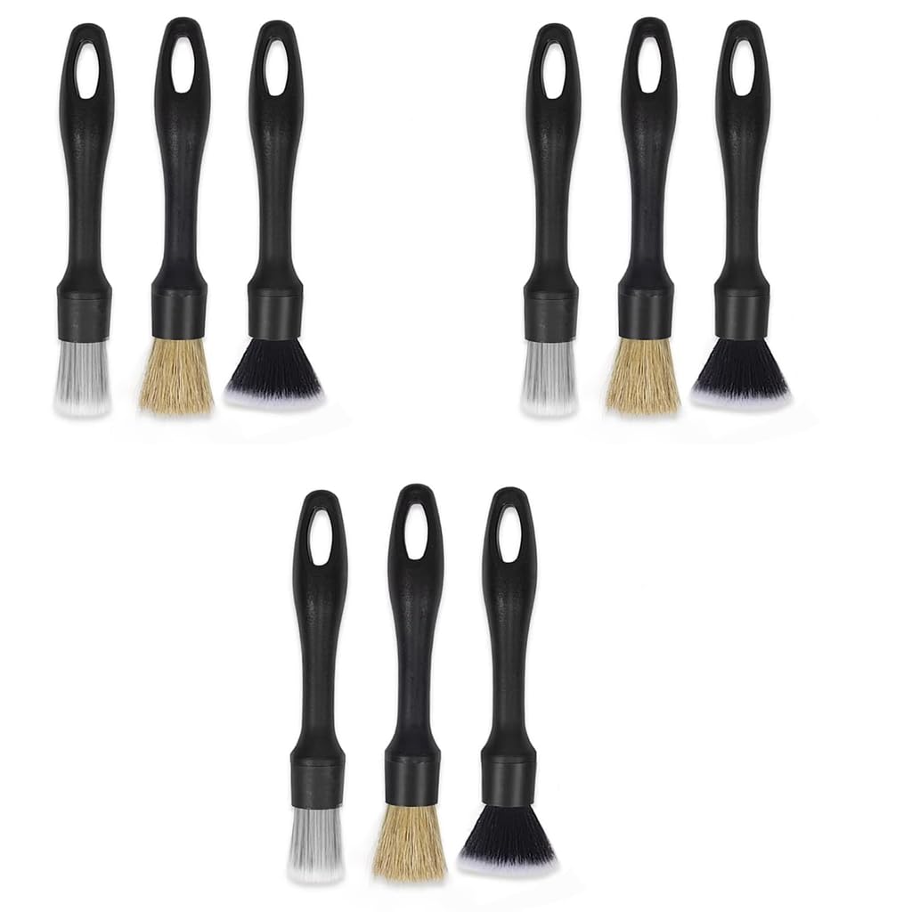 STHIRA Car Cleaning Brush Detailing Set 9PCS for Interior Windows and Dashboard | Soft Bristle Tools with Storage Box
