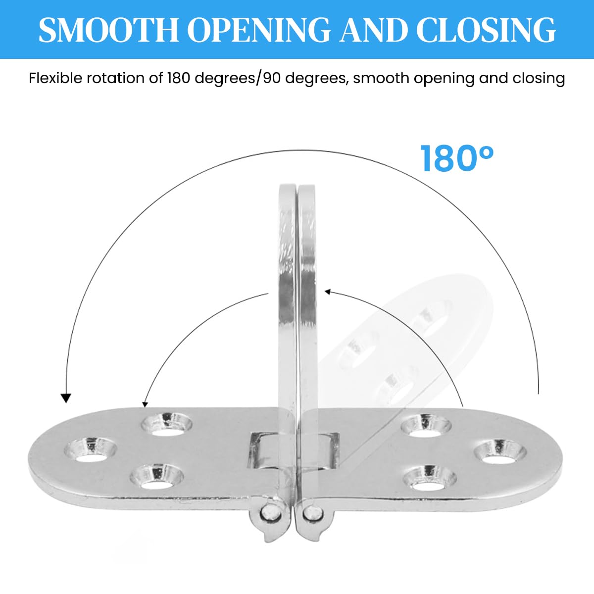 Serplex Metal Hinges for Folding Tables featuring 90 Degree Folding Mechanism and Brushed Zinc Alloy Finish