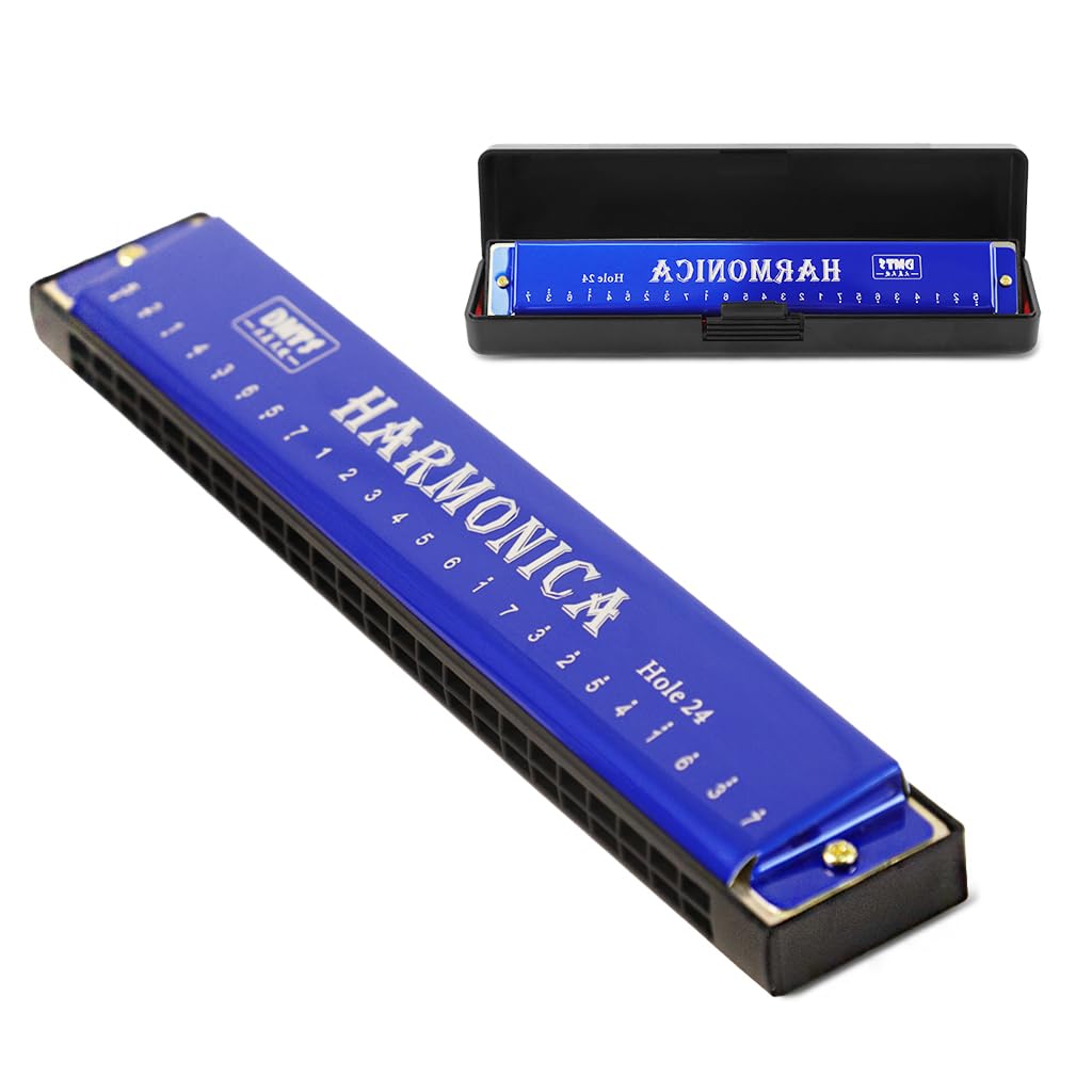 HASTHIP® Harmonica, Blues Harmonica Key of C, Blues Folk Mouth Organ Harmonica 24 Holes 48 Tones Standard Harmonica For Adults, Professionals, Beginners and Students