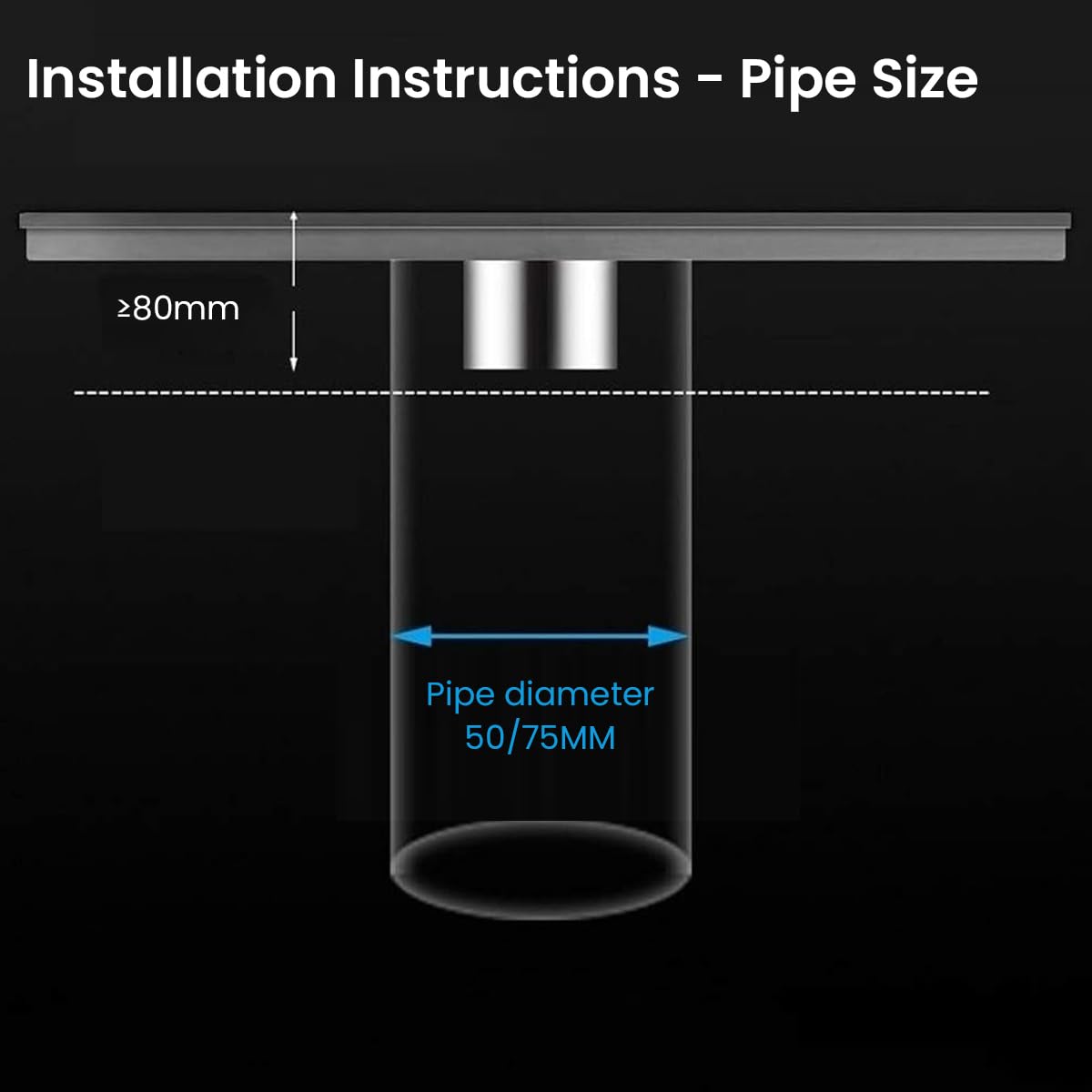 Serplex Linear Shower Drain for Modern Bathrooms with 11.8 x 4 in Size and Brushed 304 Stainless Steel | Sleek Invisible Design