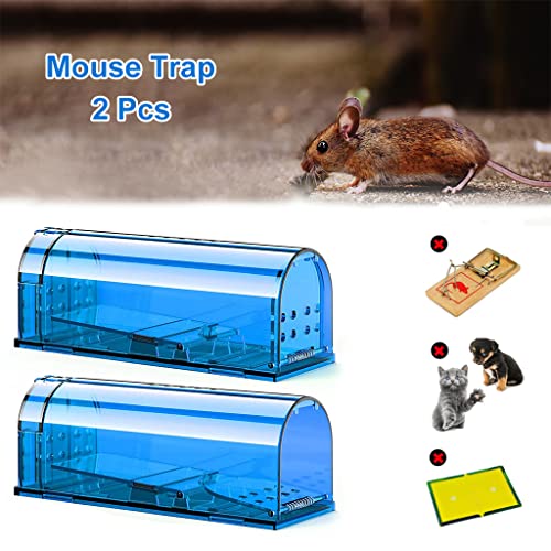 HASTHIP® 2 Pcs Rap Trap,Indoor/Ourdoor Use, Humane Mouse Trap, Easy to Set, Mouse Catcher, Rat Killer for Home, Lizard Trap, Reusable and Safe for Families