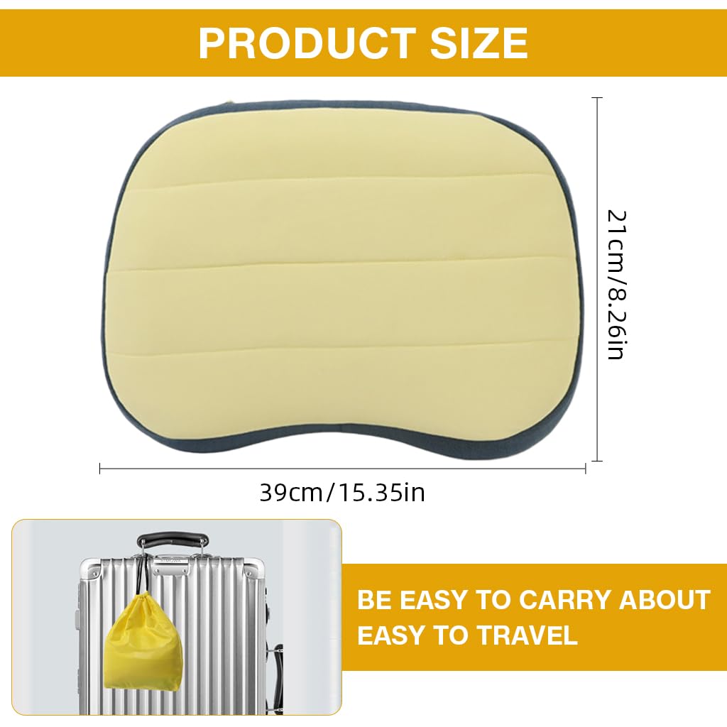 Zibuyu Air Pillow Travel for Camping and Hiking with Cotton Cover and 200g Lightweight Design