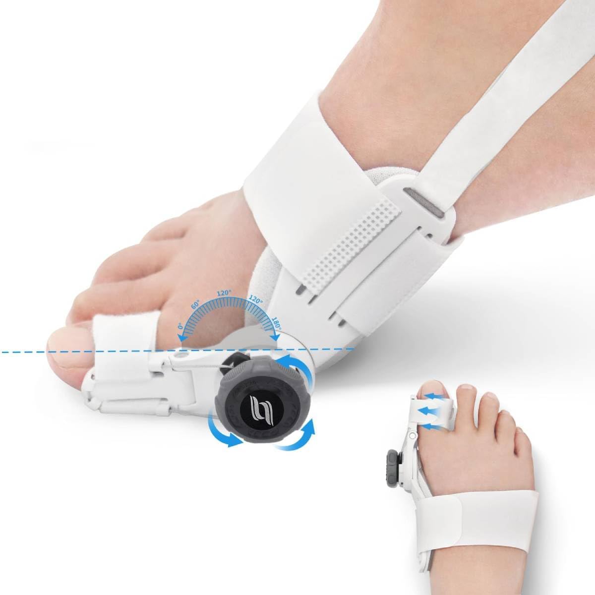 HANNEA Bunion Corrector for Women and Men featuring Adjustable Knob | Breathable Black Splint