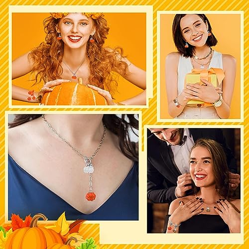 SANNIDHI® 16pcs Pumpkin Charms for Jewellery Making Halloween 3D Pumpkin Alloy Pendants Mini Jewelry Accessory Charm for Necklace Bracelet Earring Thanksgiving DIY Crafting