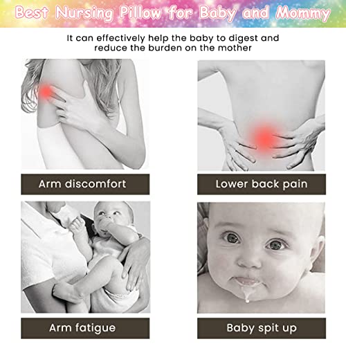 SNOWIE SOFT Baby Feeding Pillow for Mom Breastfeeding, Nursing Pillow with Infant Support Cushion, Multi Nursing Pad with Removable Neck Belt for Mom Baby Gifts