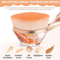 MAYCREATE® Foundation Brush Flat Top Liquid Powder Makeup Brush Kabuki Face Blush Brush for Liquid & Cream, Flawless Blending Make Up Brush with Case