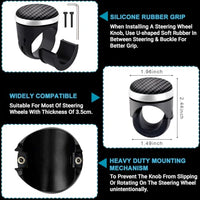 STHIRA® Power Handle Car Steering Wheel Knob Universal Car Steering Wheel Knob Fashion Carbon Fiber 360° Booster Spin Knob for Car