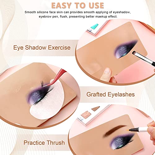 MAYCREATE® Makeup Practice Face Board Skin Realistic 3D Makeup Practice Skin for Eyebrow, Eye Makeup Dummy For Women, Reusable Silicone Makeup Face for Beginner Makeup Artist The Perfect