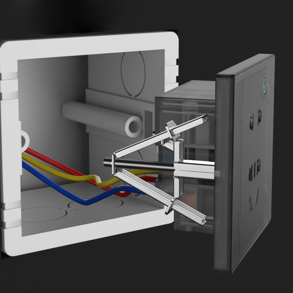 Serplex Electrical Box Screws Support Rod for Junction Box Repair featuring Carbon Steel | 30PCS Adjustable 48–85mm Universal Switch Tool