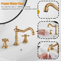 HASTHIP® Basin Tap, Full Brass Bathroom Sink Faucet with Hoses, Antique Mixer Hot and Cold Water Faucet, 8 inch 2 Handles 3 Holes Metal Faucet (Bronze)