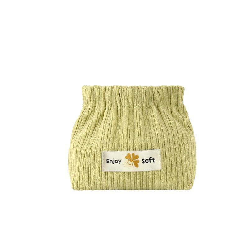 MAYCREATE Cosmetic Travel Bag for Compact Storage featuring Spring Opening and Corduroy Finish | 2 Piece Set 13x5x12cm