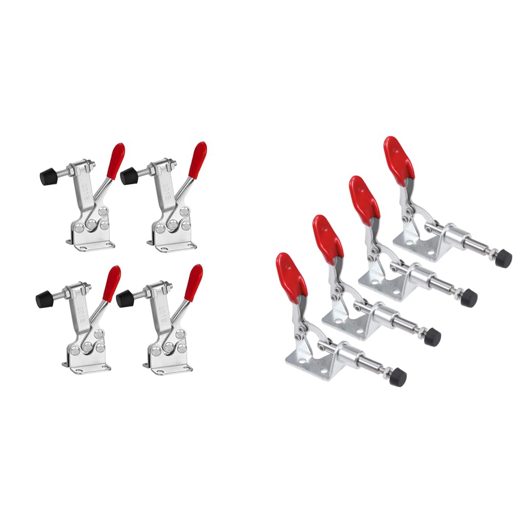 Serplex Toggle Clamp Combo Set for Woodworking Jigs and Fixtures featuring 8Pcs 220lbs Hold | Quick Release Anti Slip Clips