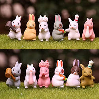 HASTHIP® 6PCS Fairy Outdoor Garden Animals Figurines Outdoor Fairy Wild Garden Accessories Resin Hedgehogs and Wood Mushroom Miniature Garden for Plant Pots Bonsai Craft Decor Fairy Wild Garden