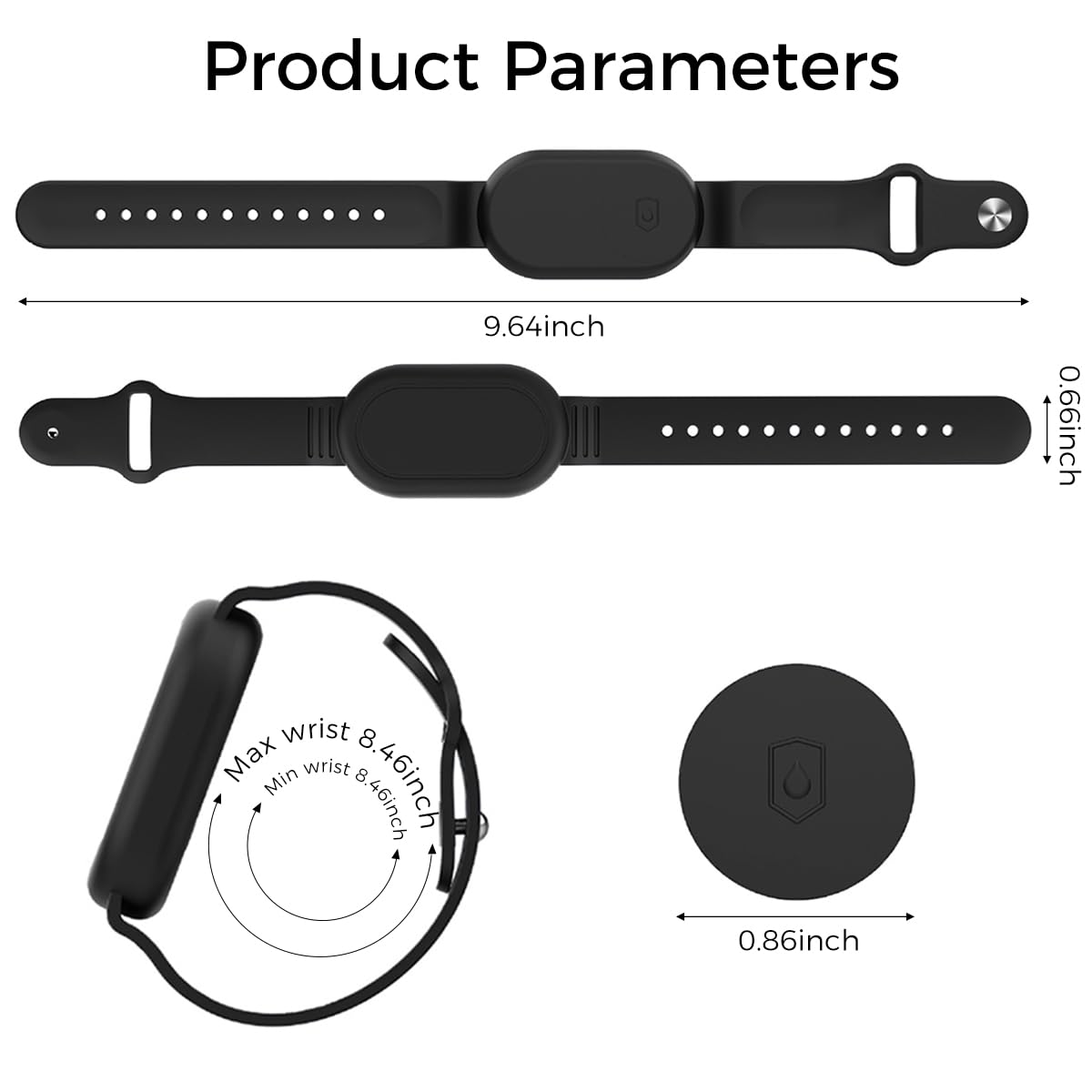 ZORBES Silicone Bracelet for Samsung Galaxy SmartTag 2 with Adjustable 5.5–8.1 in Strap | Waterproof 2Pcs Black and Blue Wristband