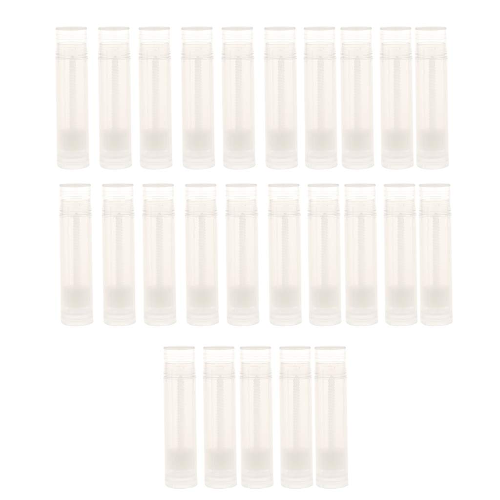 MAYCREATE® Phenovo 25 Pieces 5g Clear Empty Plastic Lip Gloss Lip Balm Cream Tubes Lipstick Refillable Bottles Cosmetic Containers Set