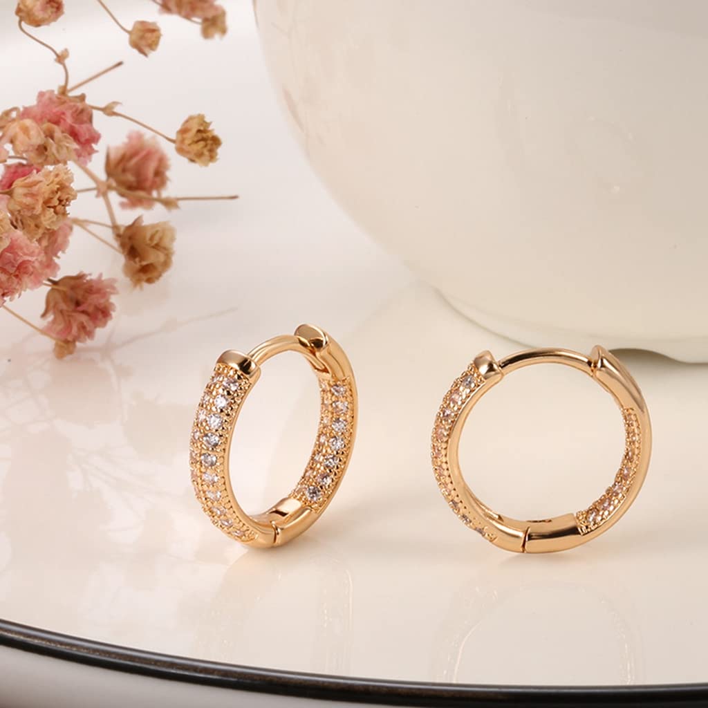 SANNIDHI Hoop Earrings for Women featuring 16mm Round Design with Copper & Zircon | Gift Jewelry