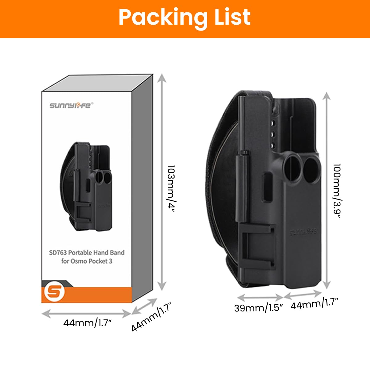 ZORBES Camera Expansion Handle Adapter Cover for DJI Osmo Pocket 3 with PU Leather Grip and Cold Shoe Slot | Protective Sleeve for Outdoor Filming