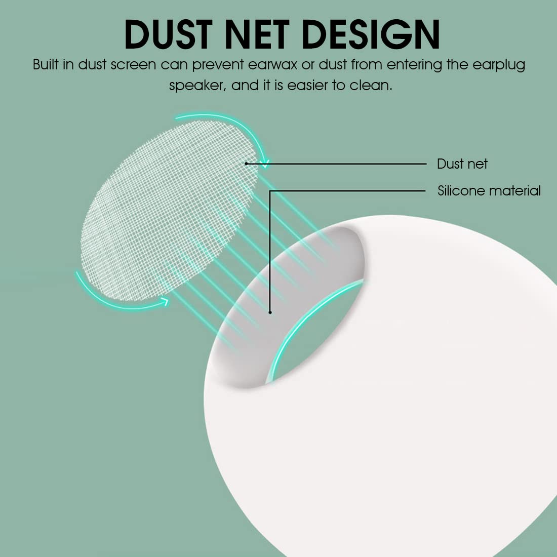 ZORBES Earbud Tips for AirPods Pro with Dust Mesh and Noise Isolation | 3 Pairs White Silicone