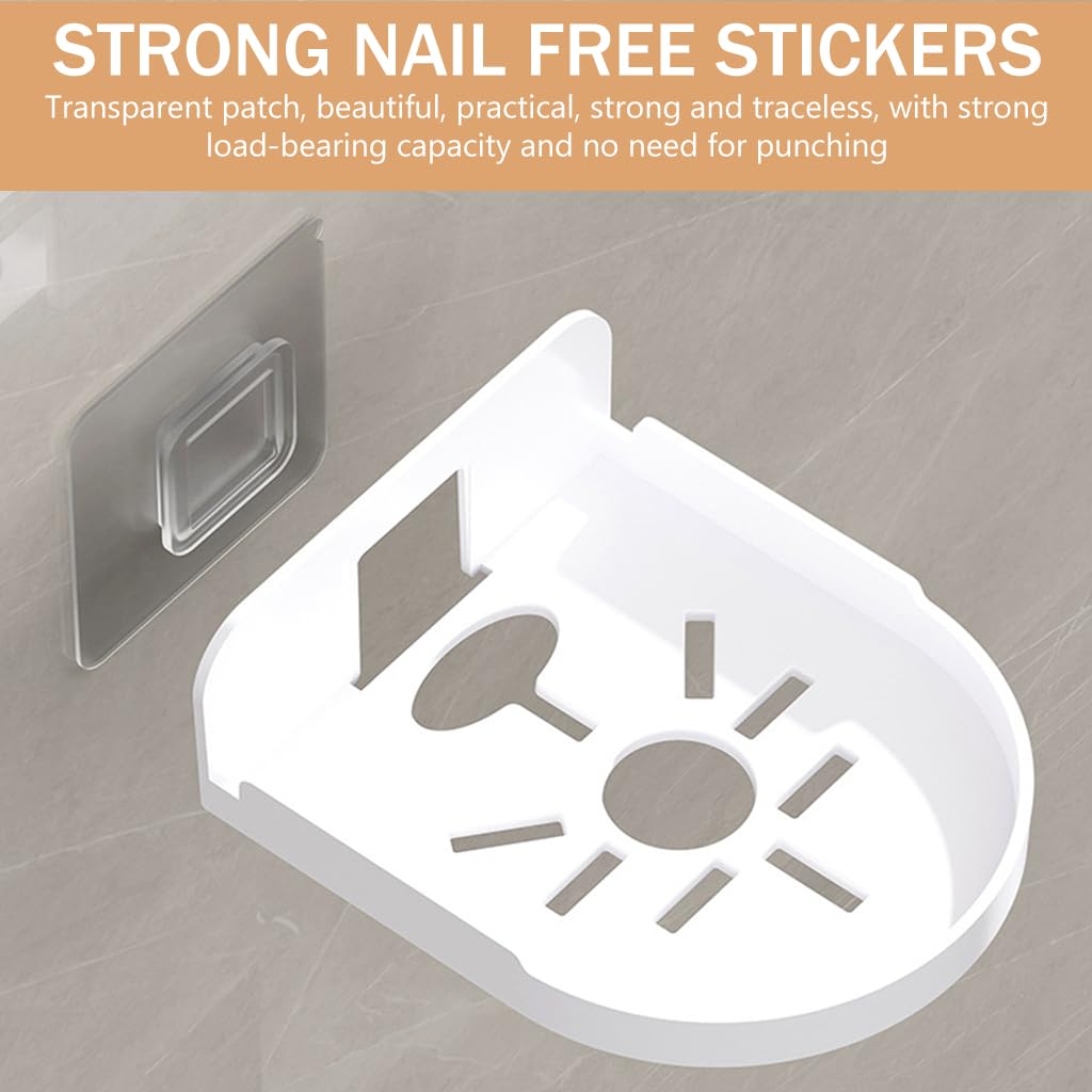 STHIRA Wall Mount Rack for Security Camera featuring Hollow Out Design 12x9.5x3.5 cm White Acrylic | Self Adhesive Shelf for Baby Monitors