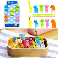 HASTHIP® 10 Pcs Dessert Fruit Forks for Kids, Cute Animals Little Mini Cartoon Toothpick for Cake Dessert Pastry Party Supply, Reusable, Food Grade Plastic, Random Color (Giraffe)