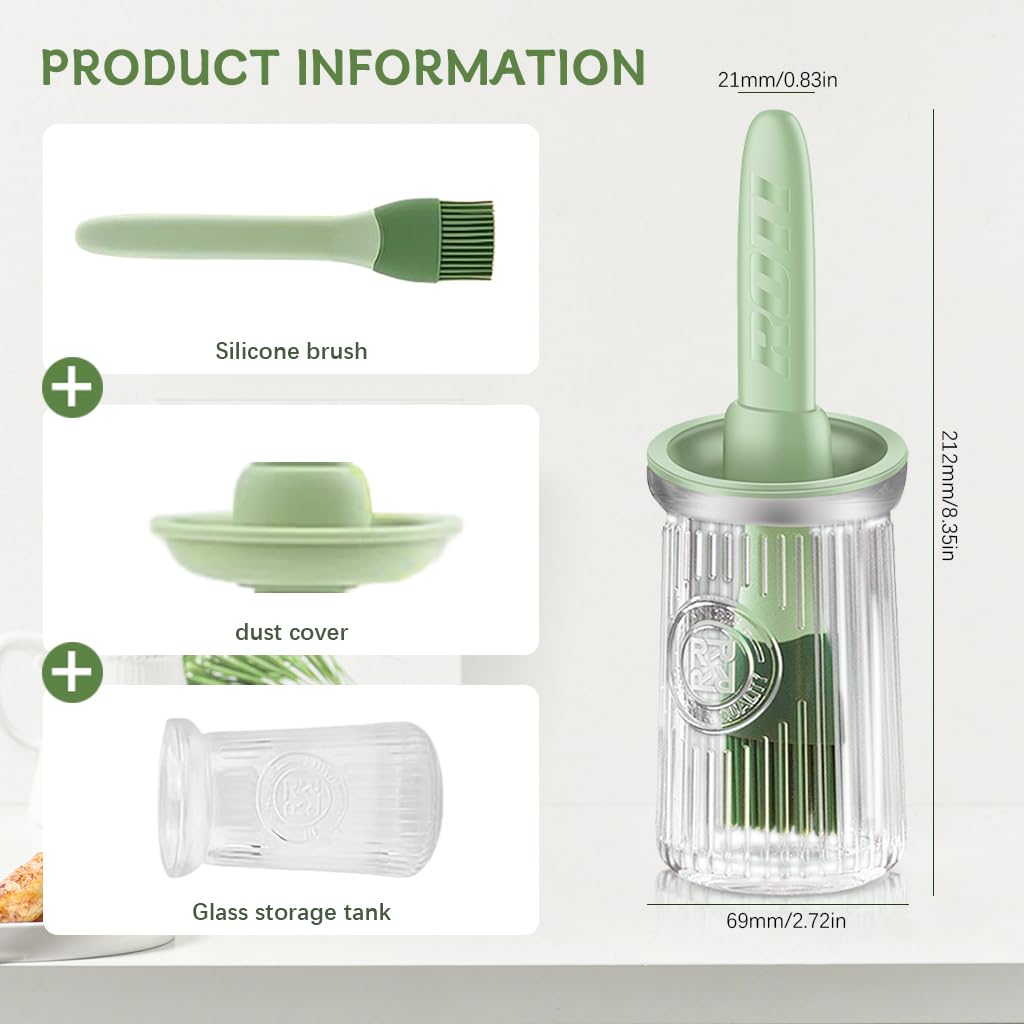 ZIBUYU Silicone Sauce Oil Brush for Cooking with 200 ML Dispenser Bottle | Food‑Grade Integrated Design