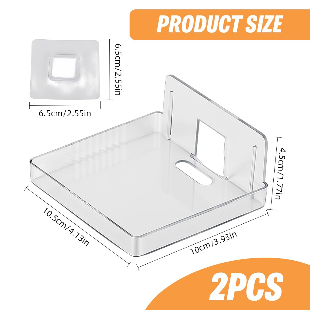ZORBES Wall Mounted Security Camera Holder Tray 10x10.5 cm with Cable Opening | Clear Acrylic No Drill Baby Monitor Mount