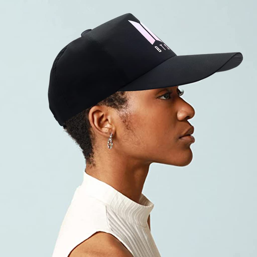 GUSTAVE Cotton Cap for Men and Women with Adjustable Strap 20cm Fit | Black Fashion Hat