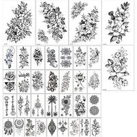 HASTHIP® 35 Sheets Waterproof Roses Flowers, Butterflies Temporary Assorted Tatto Sticker for Body Art