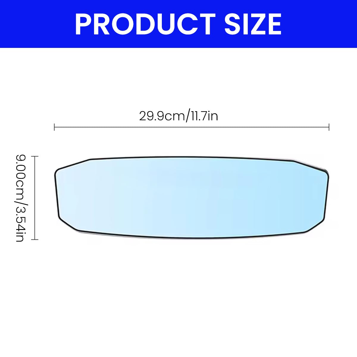 STHIRA Car Rear View Mirror for Safer Driving with HD Wide Angle View 29.9x3.2x9cm | Adjustable Clip-on Design