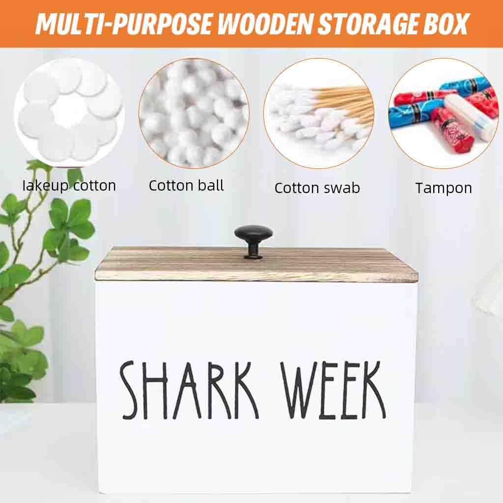 HASTHIP Sanitary Pads Storage Box 20x13x13cm for Girls with Lid and Wooden Organizer Design