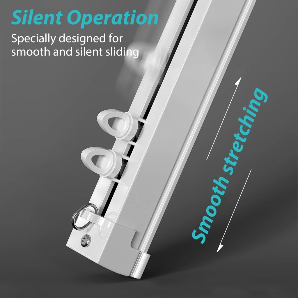 HASTHIP Curtain Track for Ceiling Mount with Silent Roller Hooks 33.46–59 in Aluminum Alloy Grey
