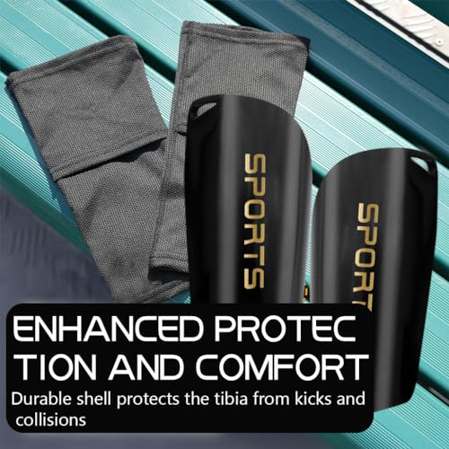 Proberos® Football Sport Shin Guards Set EVA Cushioning & Sleeves for Teens Kids Soccer Rugby Hockey S 2PCS