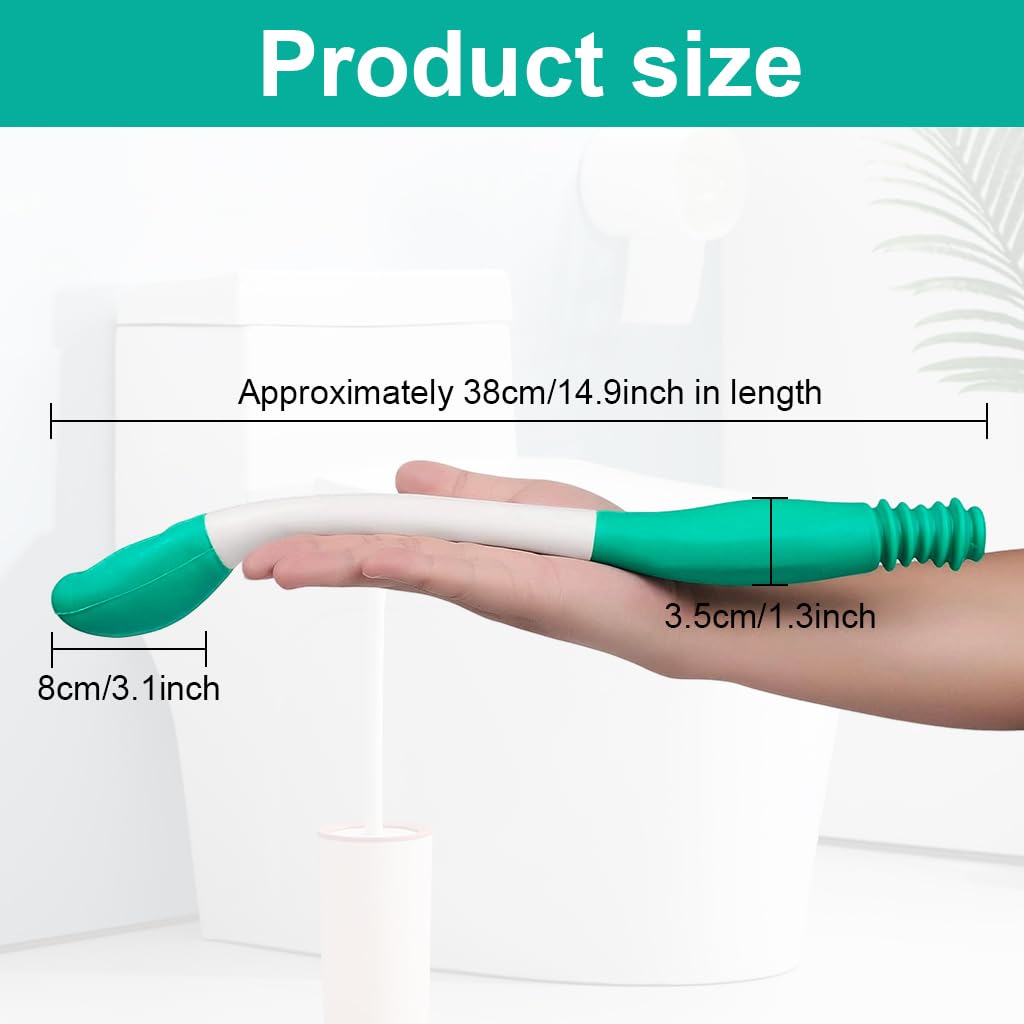 HANNEA Toilet Aid Bottom Wiper for Elders with 38 cm Handle featuring One Button Release | ABS and TPR Construction