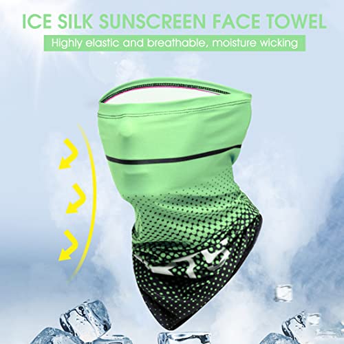 ZIBUYU® Sunlight Protection Arm Sleeves for Men and Women UPF 50 UV Hand Bandana Combo for Outdoor Sports Cycling Football Golf Cricket Green 3 PCS