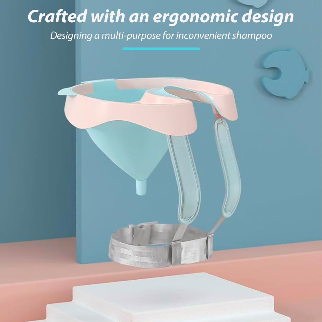 PALAY Inflatable Washing Hair Basin for Elderly and Bedridden with Drain Pipe | Pink Silicone Portable Sink