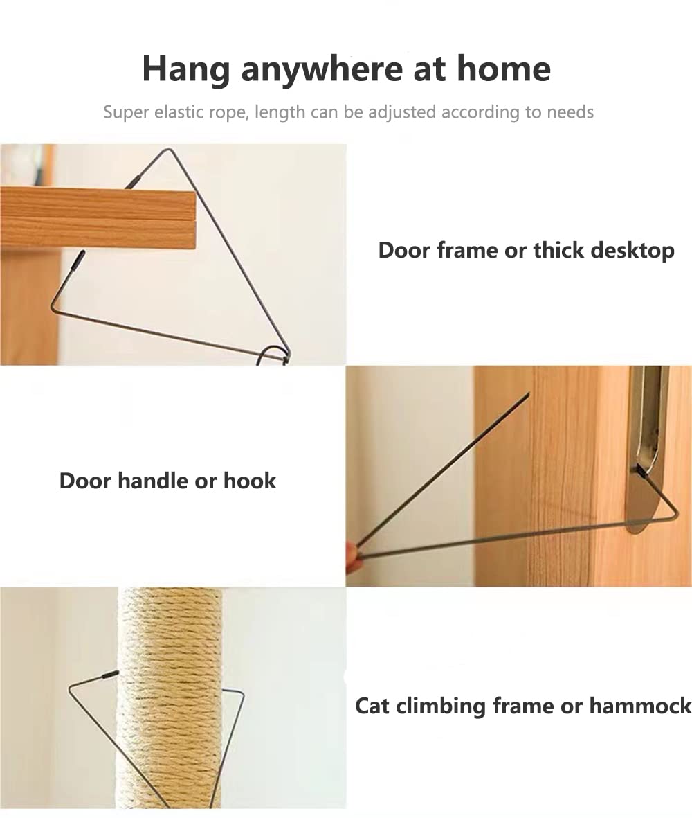 Qpets Cat Teaser Toys for Indoor Cats with Hanging Elastic Rope and Plushed Mice 3PCS