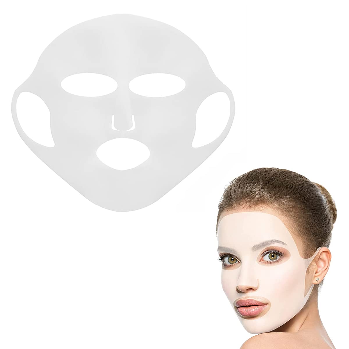 HASTHIP® Anti-Wrinkle Reusable Silicone Prevent Evaporation Moisturizing Facial Mask Cover Wrap Holder with Ear Loops for Sheet Masks & Beauty Face Care Tool