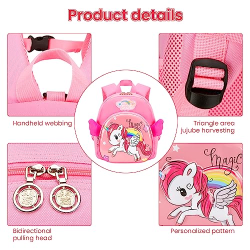 PALAY® Unicorn School Bags For Girls Backpack Kindergarten Girls Backpack for School, Travel, Camping, Burden-relief School Bags for Girl Kids 3-5 Years Old