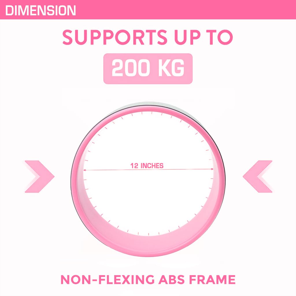 Proberos Yoga Wheel for Back Stretching and Balance Training with 10mm Thick PET | 150kg Load Capacity for Men and Women