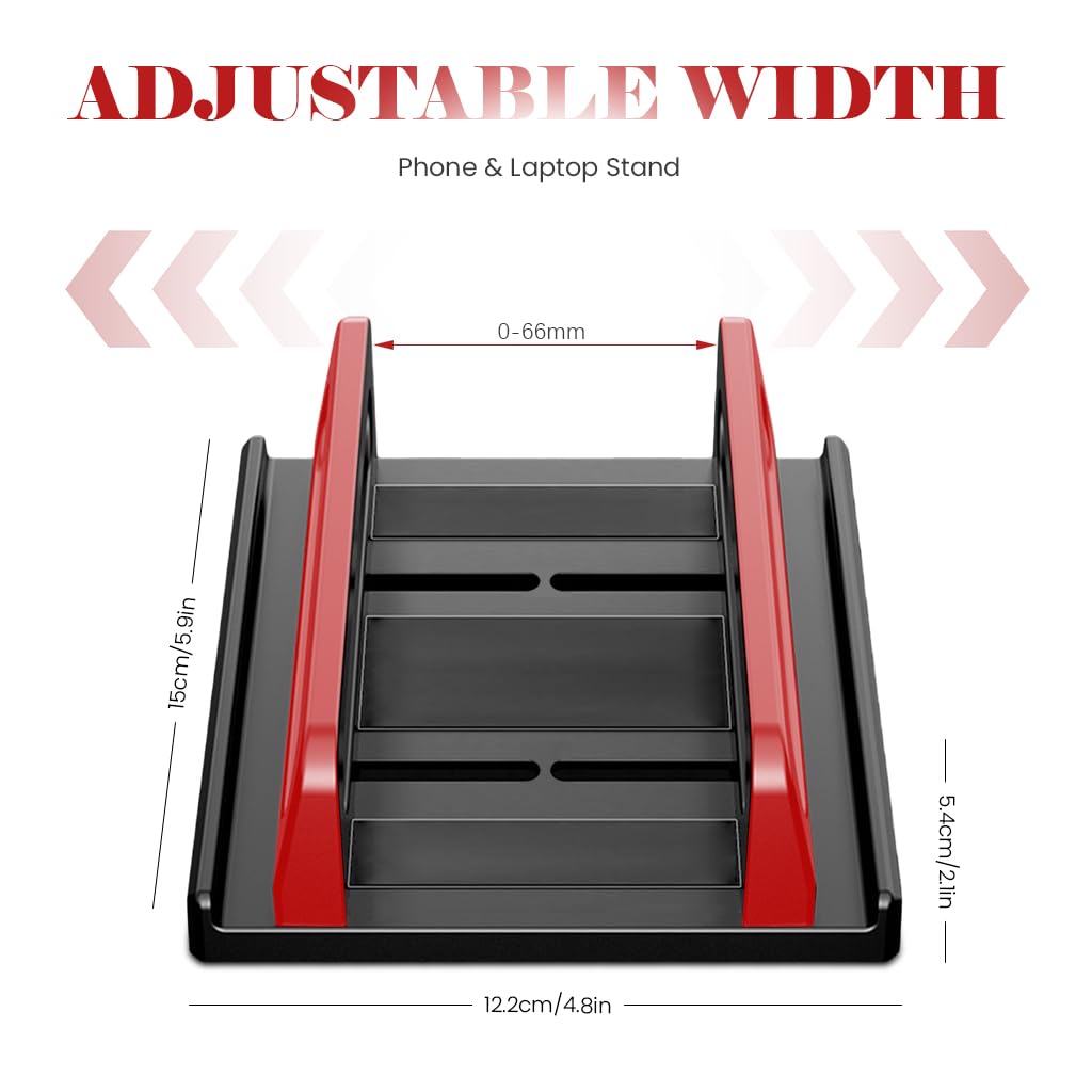 ZORBES Laptop Stand for Desk with Adjustable 3–16 in Spacing and Anti Slip Base | Rugged ABS Organizer