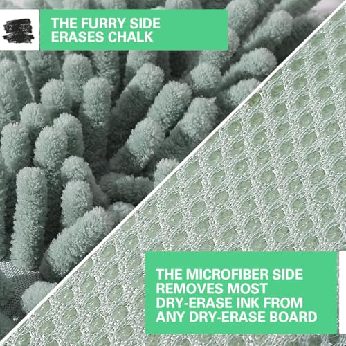 HASTHIP® Double-Sided Magnetic Whiteboard Eraser, Dry Erase Chenille Sponge Cleaner for White Boards, 12x7x3 cm, Pack of 4