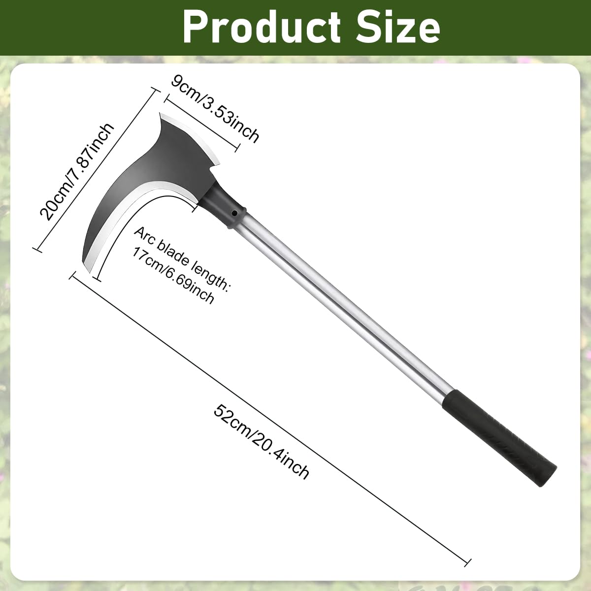 HASTHIP Carbon Steel Axe Tool for Wood Cutting and Grass Removal with 52 cm Handle | 2 in 1 Design